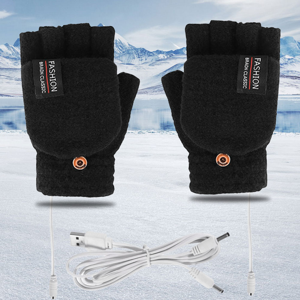 Heated Gloves Electric - Double-Sided Heating Gloves Washable Rechargable Mittens
