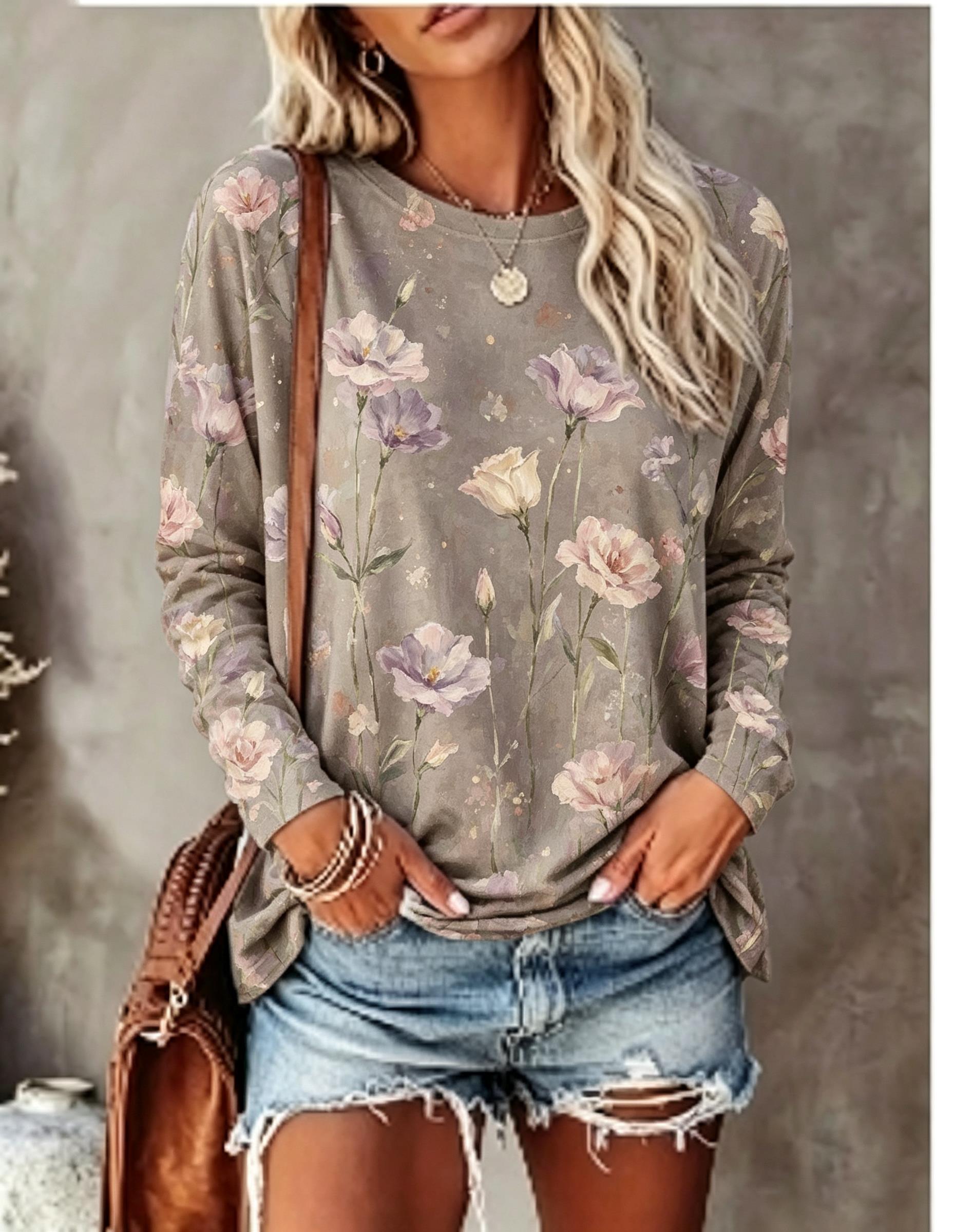 Women Long Sleeve T‑Shirt Oil  - огляд і ціна Winter Clothing For Women